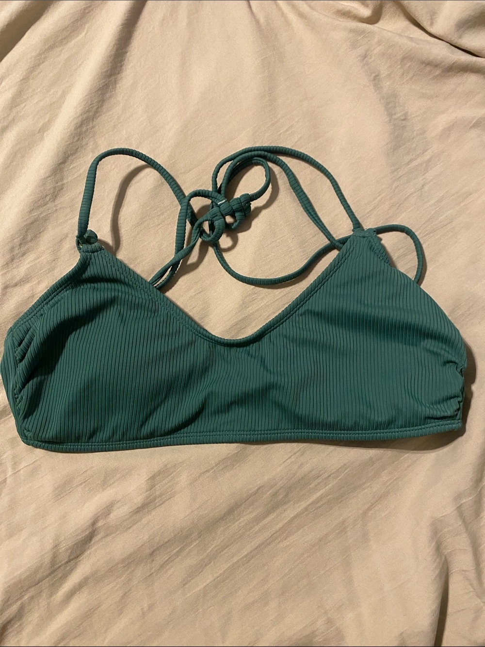 Target Teal Ribbed Bikini Top - Women Swim